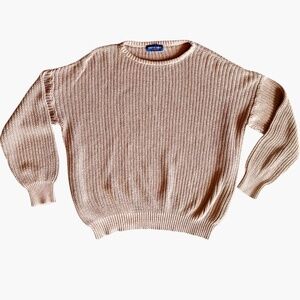 American Apparel 100% Combed Cotton Chunky Tan Sweater Sz XL